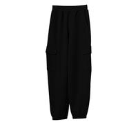 LOIJMK Pantaloni da bambino in 9 colori con borsa per bambini, pantaloni casual Big Boys, tinta unita, pantaloni da ragazza con pantaloni da uomo, Nero , 7-8 Jahre