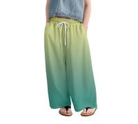 LOIJMK Pantaloni per il tempo libero alla moda, carini e intagliati per ragazze, con stampa, comodi, freschi, traspiranti, verde, 13-14 Jahre