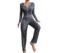 LOIJMK Pigiama da donna lungo - Pigiama da donna, set corto e lungo, elasticizzato, skinny crop top stampato, maglietta a gamba larga, 2 pezzi, bel pigiama per il tempo libero, 2 pezzi, Blu, m