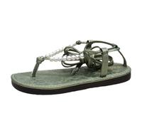 LOIJMK Sandali da donna casual a pasta piatta romana moda estiva sandali donna scarpe da donna 38,5, verde, 36 EU