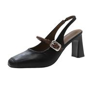 LOIJMK Sandali da donna Classic Wedge Heels Open Toe High Heel Zipper Back Platform Block Chunky Heels Dress Shoes Donna Stivali invernali imbottiti, Nero , 38 EU