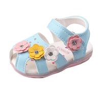 LOIJMK Sandali estivi per bambini, da spiaggia, per bambini, estivi, traspiranti, piatti, antiscivolo, per attività all'aria aperta, Blu, 15 EU