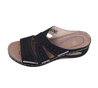 LOIJMK Sandali Ortopedici Donna Sandali Comodi Sandali Sandali Con Zeppa Con Supporto Arco Plantare, 2025 Infradito Scarpe Donna Larghezza H 40, Nero , 41 EU