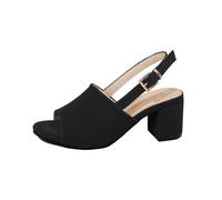 LOIJMK Sandali tinta unita con punta quadrata e tacco grosso Scarpe alte da donna con lacci, Nero , 42 EU