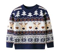 LOIJMK Toddler Infant Baby Girl Boy Cute Long Sleeve Christmas Deer Knitted Sweater Pullover Tops Autumn Winter Warm Xmas Outfits Cardigan Baby Girls 68, Blu marino, 5 anni