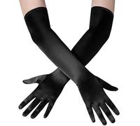 Loiluliy Guanti Lunghi Donna Eleganti Raso Guanti Lunghi Lunghezza al Gomito Accessori Anni 20 Donna Guanti Donna per l'Opera, Feste in Maschera, Costumi Cosplay, Feste di Halloween