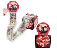 LOINFE San Valentino Cassettina Denaro, Funny Pull Cash from Money Box Pop-Up Scatola Regalo San Valentino Sorpresa, Scatola Regalo Soldi, Modo Creativo Regalare Denaro per Amici e Amanti(Marrone)