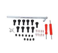 Loinutdbv 34 Pezzi Kit Estrattore Stelo Valvola, Estrattore e Installatore Nucleo Valvola, Set Strumenti Riparazione Pneumatici con Estrattori Testa Singola e Doppia, Strumento 4 in 1 per
