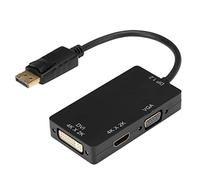 Loinutdbv Adattatore 3 in 1 Convertitore DisplayPort a HDMI/VGA/DVI, Cavo adattatore DP a HDMI VGA DVI, Risoluzione 4Kx2K ad alta definizione con chip integrato, Convertitore multifunzione