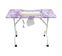 LOIRIIC Tavolo pieghevole per manicure con ruote, tavolo per unghie portatile con aspirazione della polvere, tavolo per manicure, adatto per casa, studio, parrucchiere, ufficio, salone di unghie, ecc.
