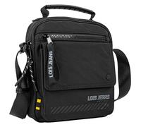 Lois - Borsa A Tracolla Uomo In Pelle Compatta - Design Elegante E Funzionale Per Ogni Giorno - Borsello Uomo Tracolla Pelle Con Tasche Multiple - Tracolla Uomo Piccola Da Viaggio E Lavoro, Nero