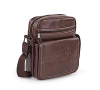 Lois - Borsa A Tracolla Uomo In Pelle Compatta - Design Elegante E Funzionale Per Ogni Giorno - Borsello Uomo Tracolla Pelle Con Tasche Multiple - Tracolla Uomo Piccola Da Viaggio E Lavoro, Marrone