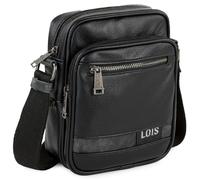 Lois - Borsa Uomo - Borsa a Tracolla Uomo. Borsello Uomo Tracolla - Marsupio Uomo Tracolla in Avere - Borsa Tracolla Uomo con Cinturino Regolabile, Nero