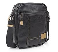 Lois - Borsa A Tracolla Uomo In Pelle Compatta - Design Elegante E Funzionale Per Ogni Giorno - Borsello Uomo Tracolla Pelle Con Tasche Multiple - Tracolla Uomo Piccola Da Viaggio E Lavoro, Nero