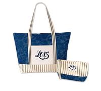 Lois - Borsa Spiaggia Donna impermeabile elegante Borsa Da Spiaggia pieghevole leggera Borse Da Spiaggia Donna capienti per mare piscina vacanza estate, Marino
