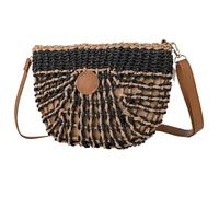 Lois - Borse a tracolla in rafia da donna, stile casual elegante. Borsa a tracolla estiva da donna per la quotidianità moderna, Nero