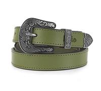 Lois - Cinture da donna Vera Pelle - Flessibile e Resistente Cintura Donna Pelle con Fibbia in metallo - Alta Qualità Elegante Cinture Donna per Lavoro, uso Quotidiano - Cintura Donna Sottile M, Verde