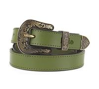 Lois - Cinture da donna Vera Pelle - Flessibile e Resistente Cintura Donna Pelle con Fibbia in metallo - Alta Qualità Elegante Cinture Donna per Lavoro, uso Quotidiano - Cintura Donna Sottile M, Verde