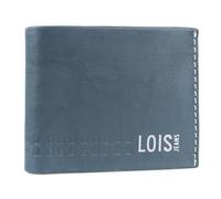 Lois - Portafoglio Uomo Pelle - Portafoglio e Portamonete - Portafoglio Uomo Slim con Scomparto per Carte - Portafogli Uomo Vera Pelle - Portafoglio Uomo Piccolo RFID, Blu-grigio