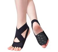 LOITHGU Calzini antiscivolo da donna per yoga, pilates, balletto, bikram, nero, Medium