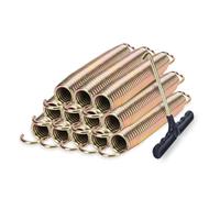 LOIUO Molle per trampolino di ricambio da 8,9 cm a 21,6 cm, in acciaio zincato, ad alta resistenza, accessori universali per trampolino con gancio a T, confezione da 12 a 48