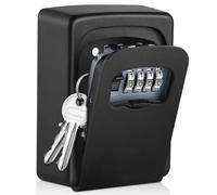 LOIVIYA Cassetta di sicurezza a parete, con combinazione a 4 cifre, armadietto di sicurezza extra large per genitori anziani, per riporre le chiavi della casa, per esterni e interni, (nero)