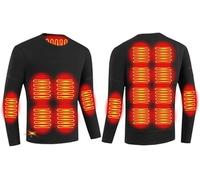 LoiYtrd Maglia Intima riscaldata elettricamente Tramite USB for Uomo, 16 Zone di Riscaldamento, Maglia Termica for Sci, Motociclismo e attività all'aperto(Noir,3XL)