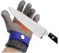 LoiYtrd Sicurezza sul Lavoro Guanti antitaglio Guanti Resistenti al Taglio, Guanti in Metallo con Rete in Acciaio Inossidabile di Grado 5, Adatti for la Pesca in orto(S/21.5CM)