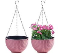 LoJax Set di 2 vasi da Fiori sospesi con Catena in Acciaio Inossidabile - Vasi da Fiori sospesi per Interni ed Esterni, balconi e vasi da Fiori sospesi