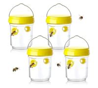 LOJAX Set di trappole per vespe 4 pezzi, trappola per calabroni giganti asiatici, trappola per vespe rimovibile e riutilizzabile