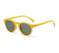 LOJUDI Occhiali da sole per bambini e bambine, polarizzati, rotondi, a specchio, stile retrò, occhiali da sole per protezione UV400, Giallo/verde.