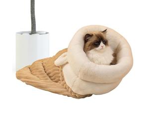 Lokaquk Cat Sleeping Bag, Cat Sleeping Bag for Indoor Cats, Warm Semi Enclosed Cat Bed, Peluche Soft Cat Sack for Cats and Small Pets, Cozy Sleeping Bag for Winter Rest