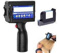 Lokarie Handheld Printer, Handheld Portable Multi-Language 12.7mm HD Smart Inkjet Printer Gun with 4.3" Touch Screen & Ink Cartridge, for Metal,wood,cloth,plastic,glass (Printer+White Cartridge)
