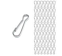 Lokatall 50 ganci a clip per asta della bandiera in acciaio inox, accessori per asta della bandiera da 40 mm, ganci a molla per bandiera, ganci a scatto per bandiere, portachiavi, striscioni