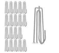 Lokatall Confezione da 20 ganci per tende, in acciaio inox, con 4 punte a clip, ganci profondi e resistenti, 4 ganci per tende da appendere