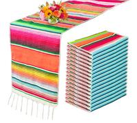 LOKAXXZU 15 PCS Messican Table Runner Fiesta Mexican Tema Decorazione per Feste per Cinco de Mayo Fiesta Party Serape Zarape Table Runner 14 x 84 Pollici (Stile Fresco)
