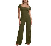 LOKAXXZU Abiti da due pezzi per donne Summer V Neck T-shirt Tops Shorts Shorts Sports tracce