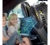 LOKAXXZU Fan del Sedile Posteriore dell'auto per Bambini del Sedile Posteriore, Ventilatore per pani Cognomi USB a Doppia Testa per Bambini.