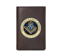 LOKAXXZU Fasemasons maschile un unico portafogli in pelle vera, portafoglio di lussuoso portafoglio di lusso, portafoglio da viaggio vintage slim vintage con protezione per la privacy (MA82)