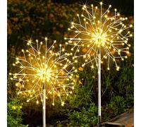 LOKAXXZU Luci da Giardino Solare Decorativo Impermeabile all'aperto, luci da Fuoco a 150 Page, luci per Fata Solare per Cortile, Giardino, Festa, Patio, Percorso, aiuole - Bianco Caldo