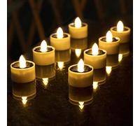 LOKAXXZU Luci da tè Solare Impermeabile all'Esterno, da 8 PCS tra Crepuscolo Ricaricabile all'alba Piccole Candele Votive solari, Leggera Luce sfarfallante Senza Fiamma per la Lanterna del lampadario