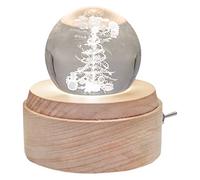 LOKAXXZU Music Box Christmas Tree Box Music Night Light Crystal Ball Box Regali di Compleanno di Birthday for Boys And Girls Wood Box