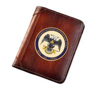 LOKAXXZU Nuova da uomo Portafogli in pelle genuina, Simbolo massone ad alta capacità Slimina Slim vintage Short Afronte, portafoglio di cartoncino massonico borsetta maschile di lusso, style42