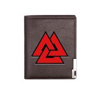 LOKAXXZU Portafogli autentici in pelle retrò medievale unica, borsetta di monete di lusso per il compleanno di Natale maschile, a molti stili Nordic Viking Symbol Amulet Wallet (Colore: C-Wallet 34)