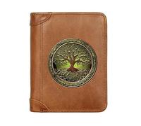 LOKAXXZU Portafogli autentici in pelle retrò medievale unica, borsetta di monete di lusso per il compleanno di Natale maschile, a molti stili Nordic Viking Symbol Amulet Wallet (Colore: G-Wallet 54)