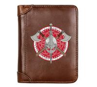 LOKAXXZU Portafogli autentici in pelle retrò medievale unica, borsetta di monete di lusso per il compleanno di Natale maschile, a molti stili Nordic Viking Symbol Amulet Wallet (Colore: G-Wallet 47)