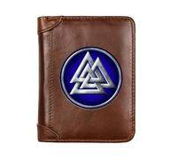 LOKAXXZU Portafogli autentici in pelle retrò medievale unica, borsetta di monete di lusso per il compleanno di Natale maschile, a molti stili Nordic Viking Symbol Amulet Wallet (Colore: G-Wallet 41)
