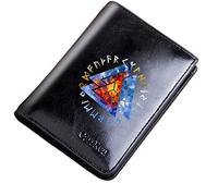 LOKAXXZU Portafoglio con cerniera tascabile vintage unica, borse corta in pelle di grande capacità, simbolo vichingo del supporto per amuleto con card borse boy boy novità regalo, nero, stile 15