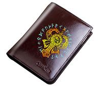 LOKAXXZU Portafoglio con cerniera tascabile vintage unica, borse corta in pelle di grande capacità, simbolo vichingo del supporto per amuleto con card borse boy boy novità regalo, marrone, stile 13