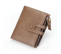 LOKAXXZU Portafoglio maschile a doppia cerniera per puma moneta casual coreana con fibbia coreana (Argento, 10x12,3 cm)